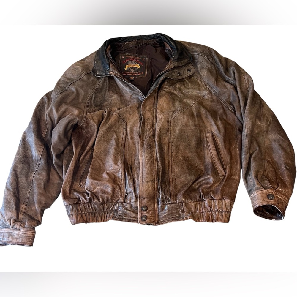 Vintage Adventure Bound Coat Mens XLT Wilsons Leather Distressed Bomber Aviator